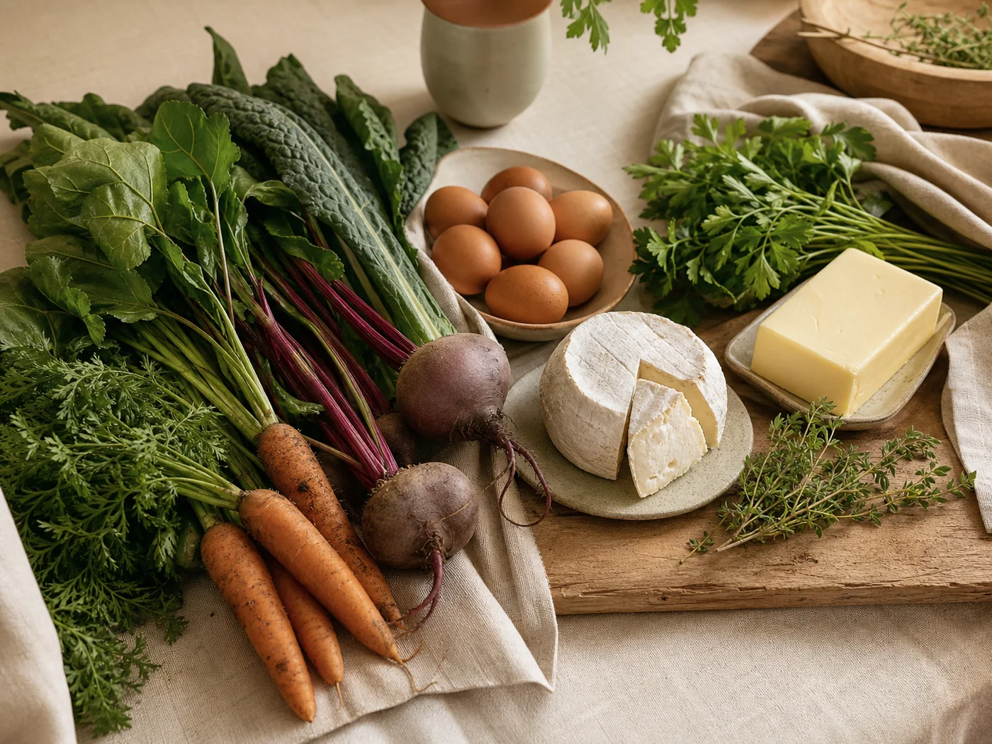 Натуральные продукты на столе как основа домашнего меню